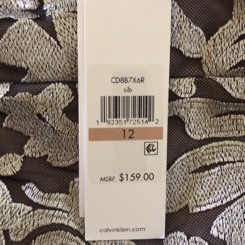 Calvin Klein Black and Silver Midi Dress - Picture 3 of 5